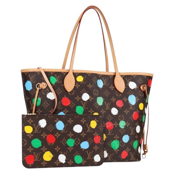 LOUIS VUITTON Monogram Yayoi Kusama Neverfull MM Tote Bag M46381 LV Auth 122877M - Picture 1 of 16